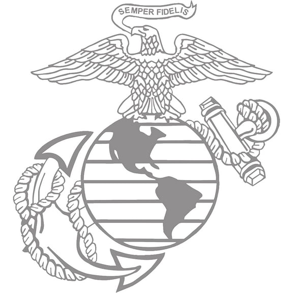 States EGA Eagle Globe & Anchor Vinyl Decals – Medium Silver Emblem Sticker and Decal for Car and Truck Windows