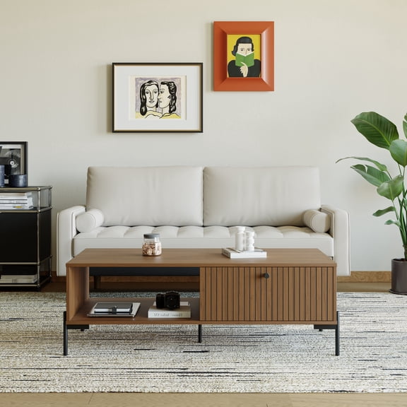 Stateside Vegan Leather Square Arm Sofa 70"