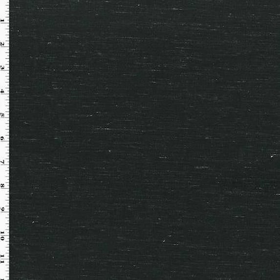 Static Black Wool/Silk Blend Slub Jacketing, Fabric By the Yard