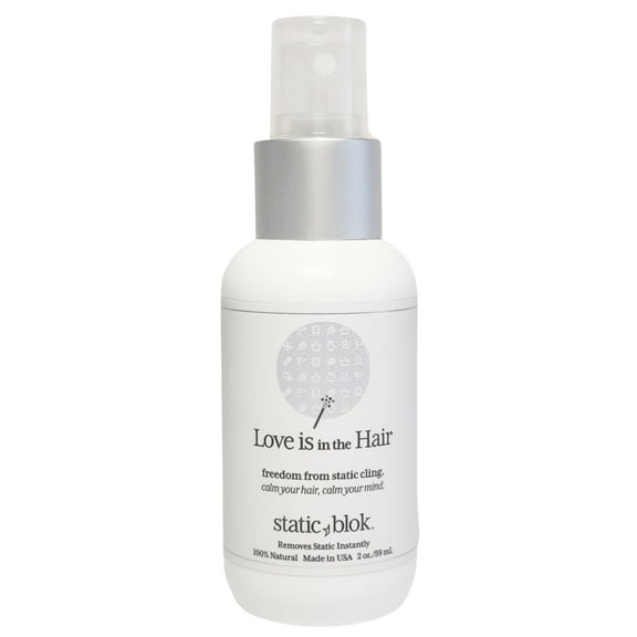 Static Blok Anti-Static Spray for Hair - Instantly Eliminate Static Cling, Shocks, Flyaways - Long-Lasting All-Day Freshness - Use on Natural and Synthetic Wigs - 2 oz