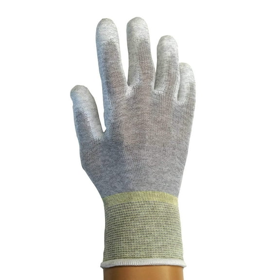 Static Care ESD Anti-Static Assembly Inspection Handling Gloves, Dissipative Nylon, Palm Coated Polyurethane - 12 Pairs