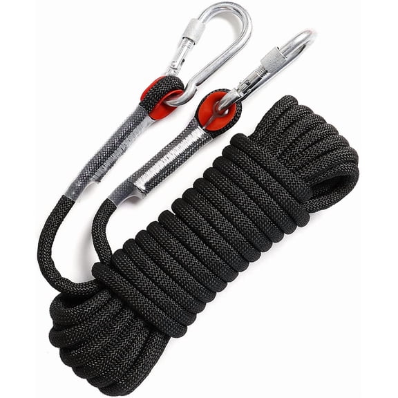 Static Climbing Rope Black(diam 10mm) 35 FT Multi-use