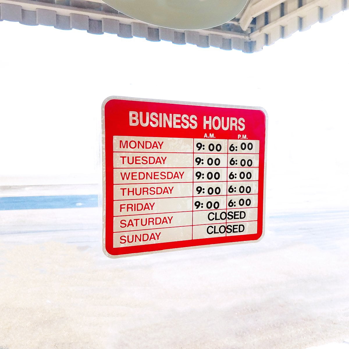Static Cling Business Hours Open & Closed Window or Door Sign with Time ...
