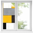 thumbnail image 1 of Static Cling Non Adhesive Window Film, Yellow Grey Geometric Window Privacy Film Frosted, Modern Black White Abstract Art Opaque Window Coverings for Small Windows, Home, 17.7 x 39.3 Inches, 1 of 9