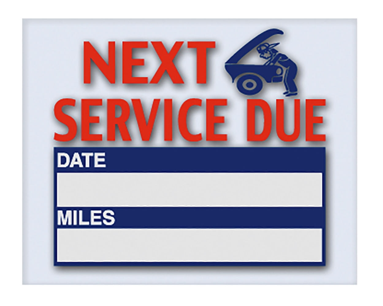 Static Cling Oil Change Sticker - 100 Pack
