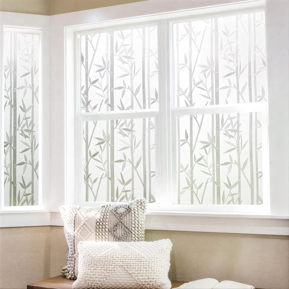 Static Cling Window Film, 17.7 in × 39.4 in, Bird Pattern Decorative Privacy Glass Film