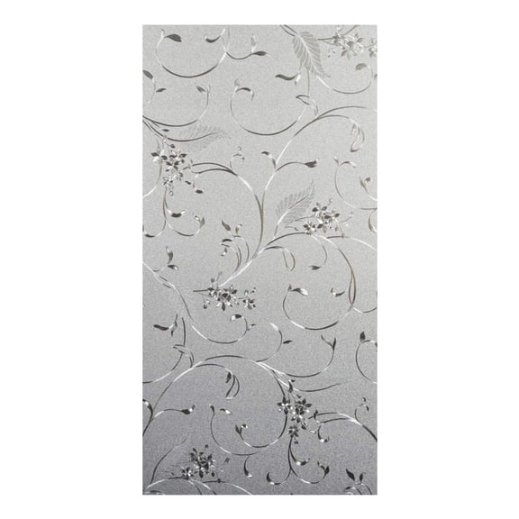 Static Cling Window Film 45x200cm, Light Transmitting Vine Pattern Privacy Glass Decal, No Adhesive Reusable Frosted Window Sticker for Home,Clear