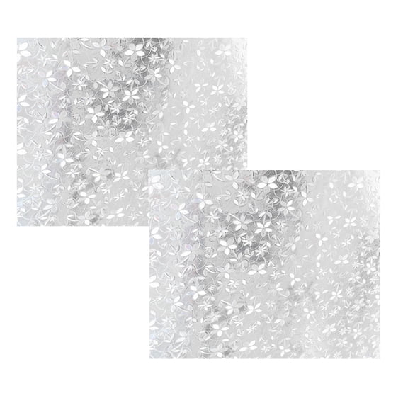 Static Cling Window Privacy Film Frosted Decorative Vinyl Non Adhesive No Glue For Bathroom Kitchen Glass Covering 17.71 X 39.37 Inches