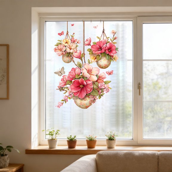 Static Cling Window Stickers Reusable Decorative Translucent Film For Home Glass Stickers