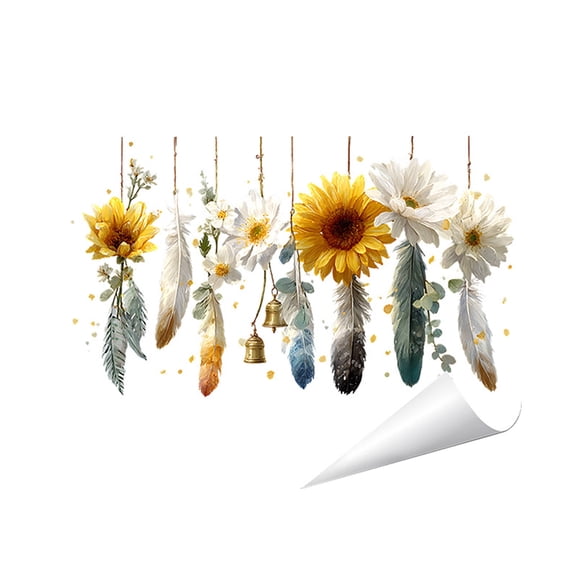 Static Cling Window Stickers Reusable Translucent Film Floral Design No Glue Easy Apply Home Classroom Seasonal Glass Decor