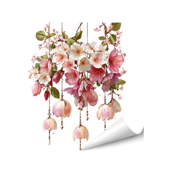 Static Cling Window Stickers Reusable Translucent Film Floral Design No Glue Easy Apply Home Classroom Seasonal Glass Decor