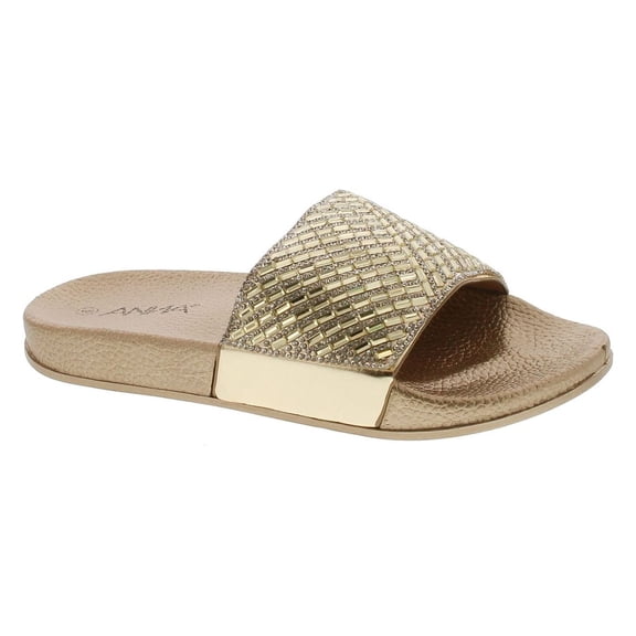 Static Fashions Womens Polly-268 Sparkling Metallic Dazzling Slipper Sandals