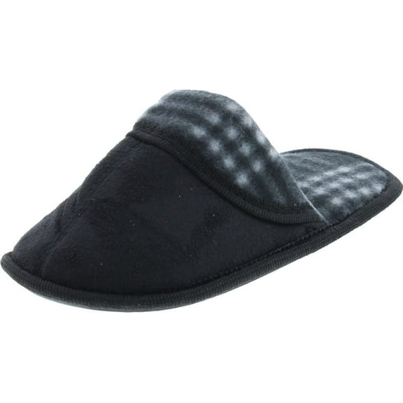 Static Footwear Boys Open Back Slip On Plaid House Slippers