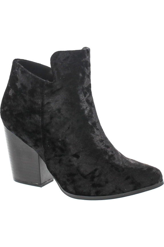 Brock-2 Women's Almond Toe Side Zipper Block Middle Heel Ankle Booties