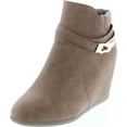 thumbnail image 1 of Static Footwear Cici-9 Womens Comfy Almond Toe Platform Hidden Wedge Ankle Bootie, 1 of 7