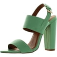 thumbnail image 1 of Static Footwear Fay-1 Womens Round Toe Buckle Ankle Strap Chunky Heel Dress Sandals, 1 of 4