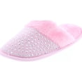 thumbnail image 1 of Static Footwear Girls Bling Fluffy Slip On Warm House Slippers, 1 of 5
