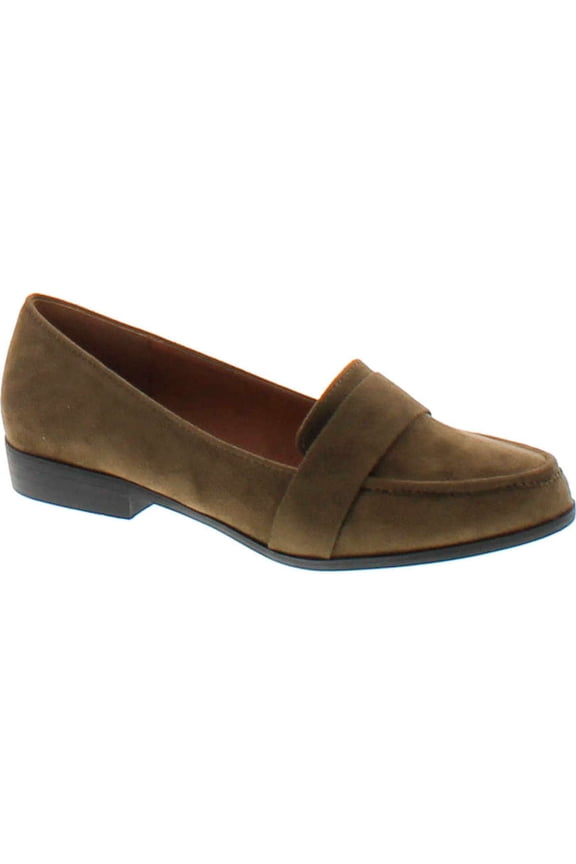 Harry-1 Women's Slip On Block Heel Loafers, Khaki, 10