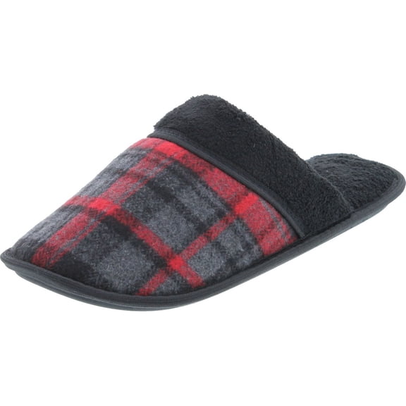 Static Footwear Mens Plaid Flannel Slippers