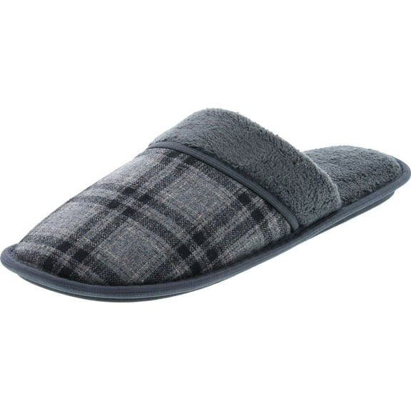 Static Footwear Mens Plaid Flannel Slippers