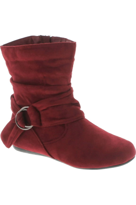 Selena-58 Women's Fashion Mid Calf Flat Heel Side Zipper Slou...