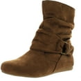 thumbnail image 1 of Static Footwear Selena-58 Women's Fashion Mid Calf Flat Heel Side Zipper Slouch Boots, 1 of 4