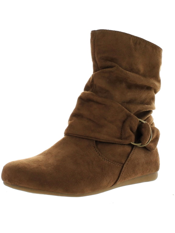 Selena-58 Women's Fashion Mid Calf Flat Heel Side Zipper Slouch Boots