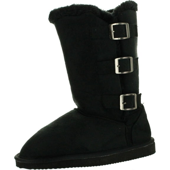 Static Footwear Womens Microsuede 10" Winter Boots With Buckle Detail