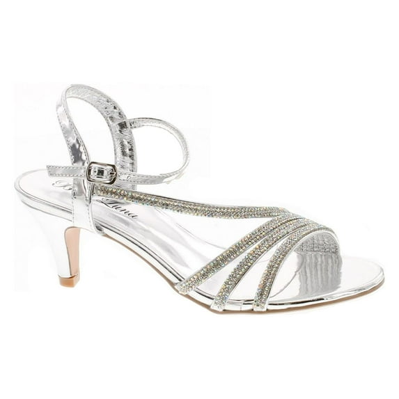 Static Footwear Womens Open Toe Low Heel Wedding Prom Evening Dressy Sandal Shoes