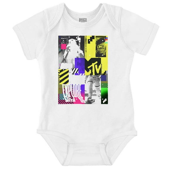 Static Glitch MTV Explore With Us Romper Boys or Girls Infant Baby Brisco Brands 18M
