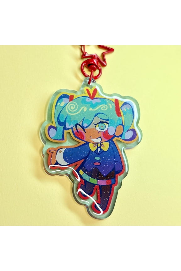Static Miku 3 Glittery Keychain Charm (1 keychain)