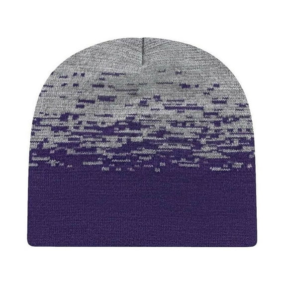 Static Pattern Beanie, Purple/ Heather