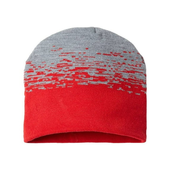 Static Pattern Beanie, True Red/ Heather