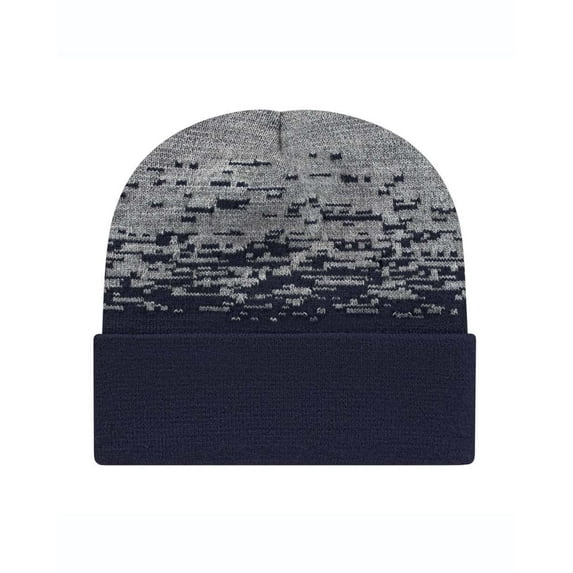 Static Pattern Knit Cuffed Beanie
