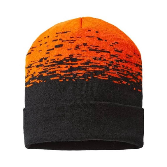 Static Pattern Knit Cuffed Beanie