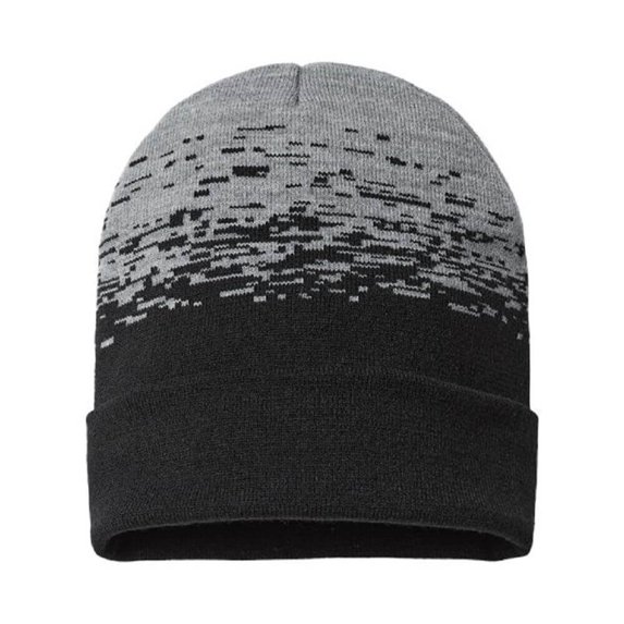 Static Pattern Knit Cuffed Beanie