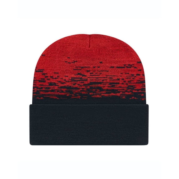 Static Pattern Knit Cuffed Beanie