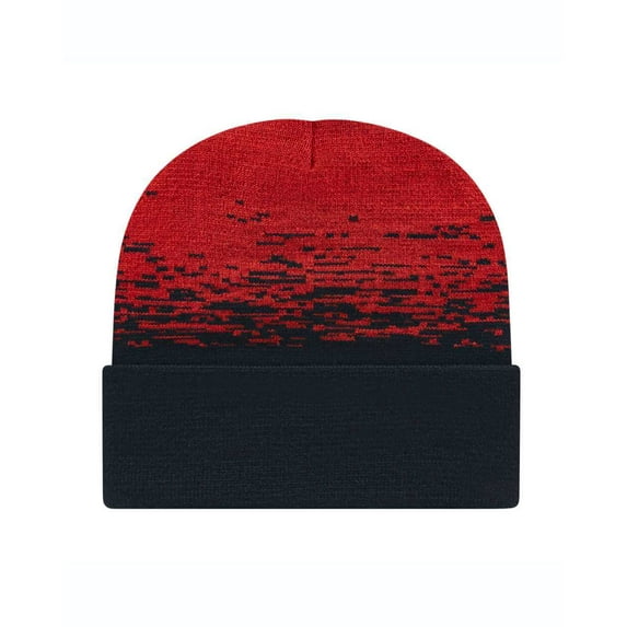 Static Pattern Knit Cuffed Beanie