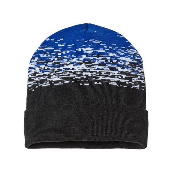 Static Pattern Knit Cuffed Beanie