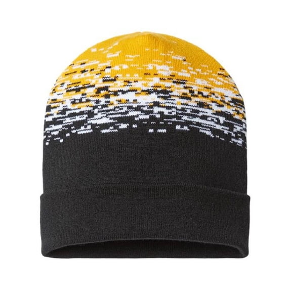 Static Pattern Knit Cuffed Beanie