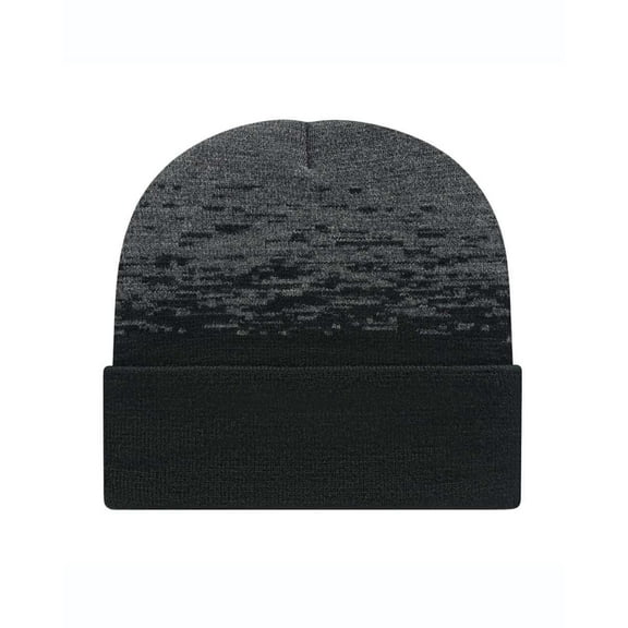 Static Pattern Knit Cuffed Beanie