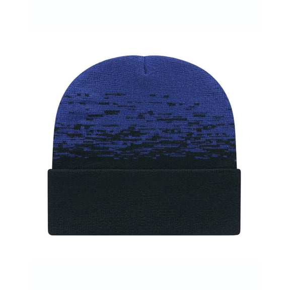 Static Pattern Knit Cuffed Beanie