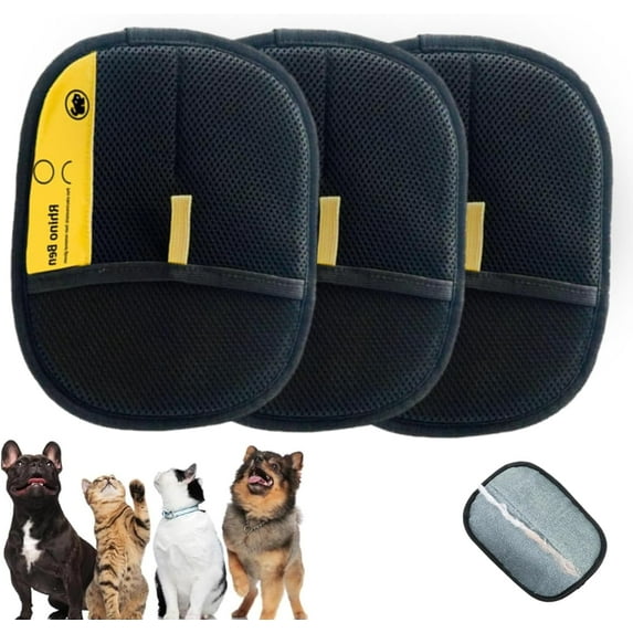 Static Removal Gloves for Pet Hair, Reusable Pet Grooming Gloves for Washing, Double-Sided Cat Dog Grooming Gloves for Deshedding