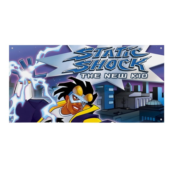 Static Shock-Theme Backdrops Banner Birthday Party Decor Supplies Personalized Party Backdrop Decoration,5x3ft150x90cm