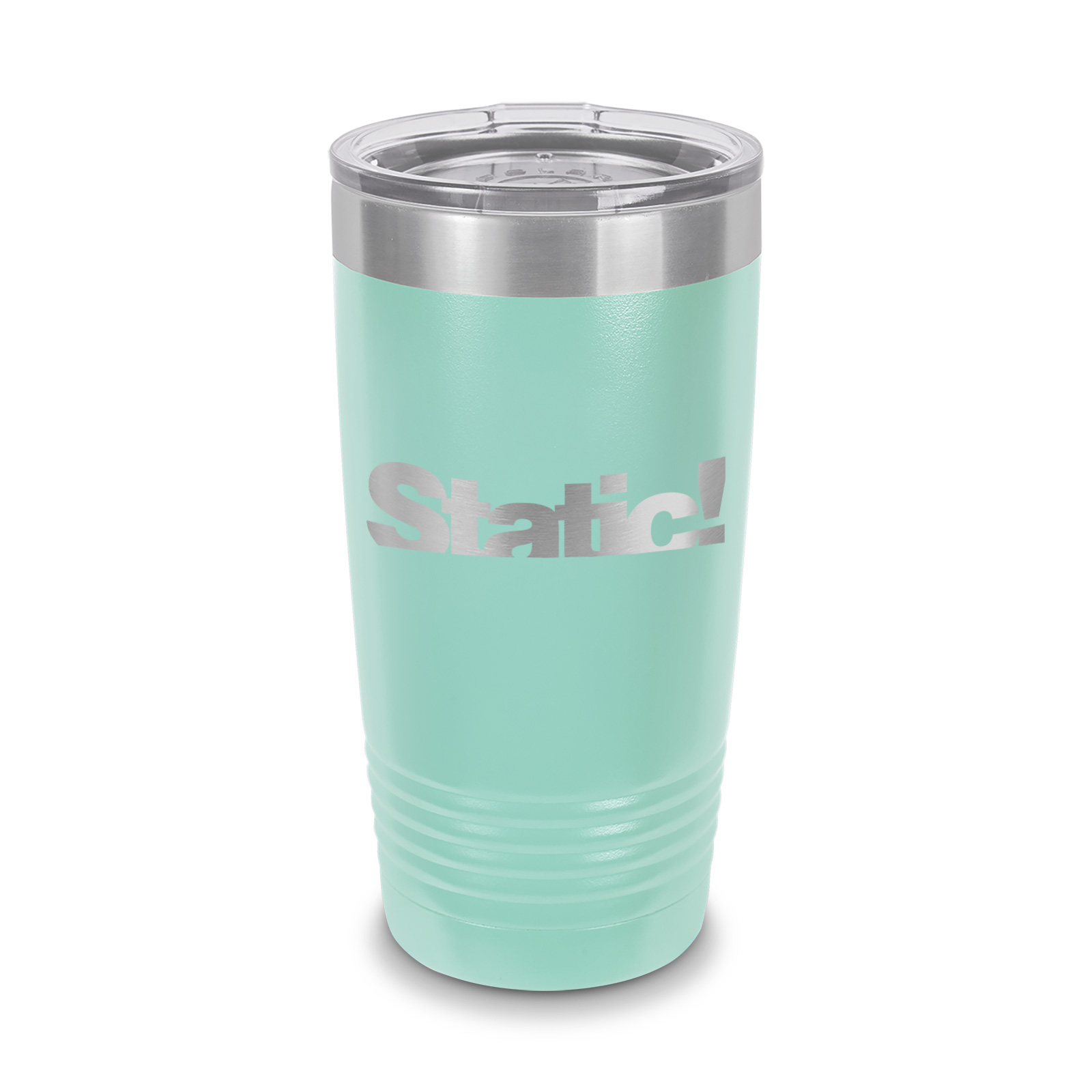 Static Tumbler 20 oz - Laser Engraved w/ Clear Lid - Stainless Steel ...