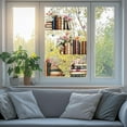 thumbnail image 1 of Static Window Clings Books and Flowers 1 Sheet Reusable Window Decals for Glass 47.24" x 11.8" Removable Double Sided Window Sticker for Room Office Home Decoration, 1 of 8