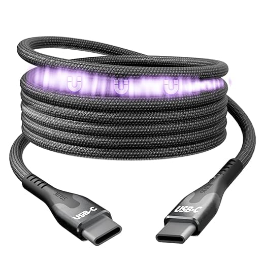 Statik MagStack Pro USB C to USB C Cable, Magnetic Type C Charger Fast Charging Cord, On The Go Magnetic Charging Cable for Car, Compatible w/iPhone 16 Pro Max, 15, Galaxy S21 S20 Ultra, 100W 3FT/1M