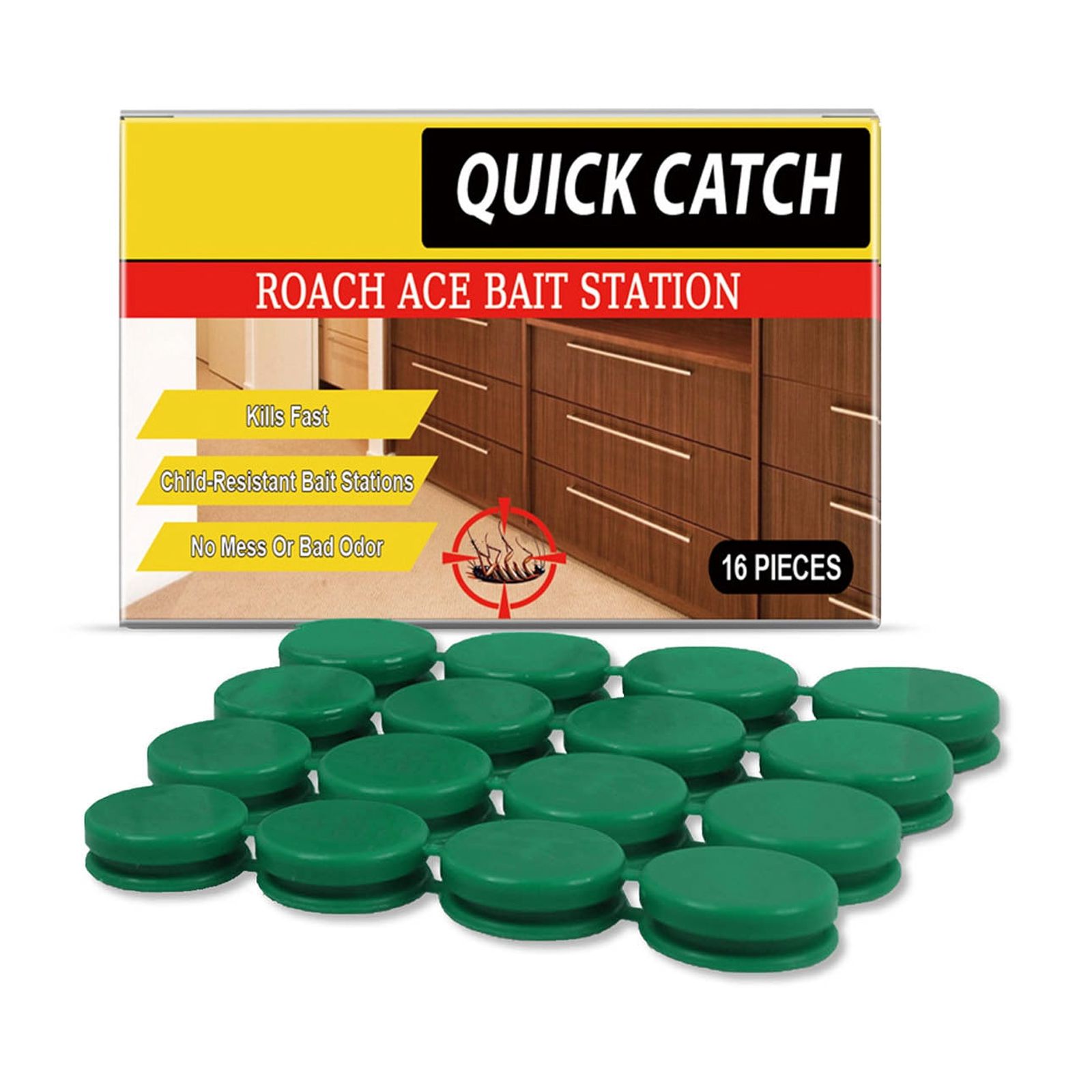 Station Long Lasting & Odorless Cockroach For Home & Powerful Trap With Imidacloprid Corn Starch & Vegetable Oil Fo
