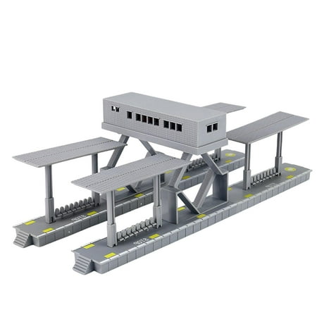 Station Platform Collection Gift, Miniature Railway Scenery Track Rail Model for Gauge Layout Landscape Park Fairy Garden