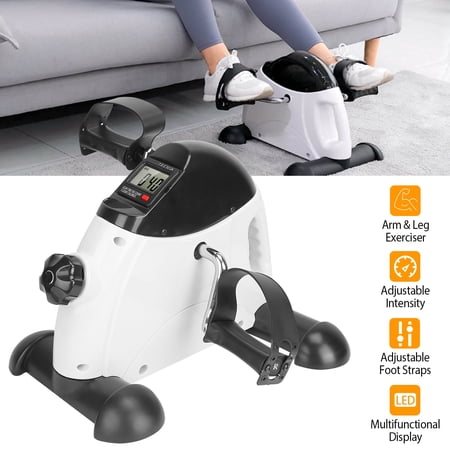 Stationary Under Desk Bike Teqhome Pedal Exerciser Arm Leg Exerciser with LCD Screen Mini Exercise Cycle Bike Home Office Exercise Equipment for Seniors Adults